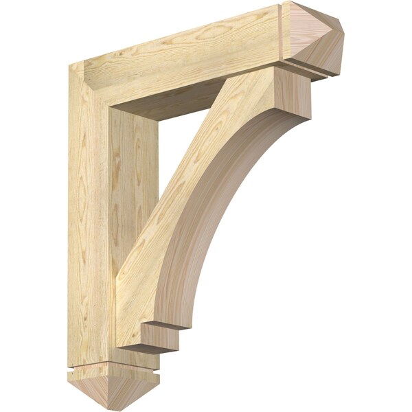 Ekena Millwork Imperial Arts and Crafts Rough Sawn Bracket w/ Offset Brace, Douglas Fir, 8"W x 34"D x 38"H BKT0806X34X38IMP03RDF - main